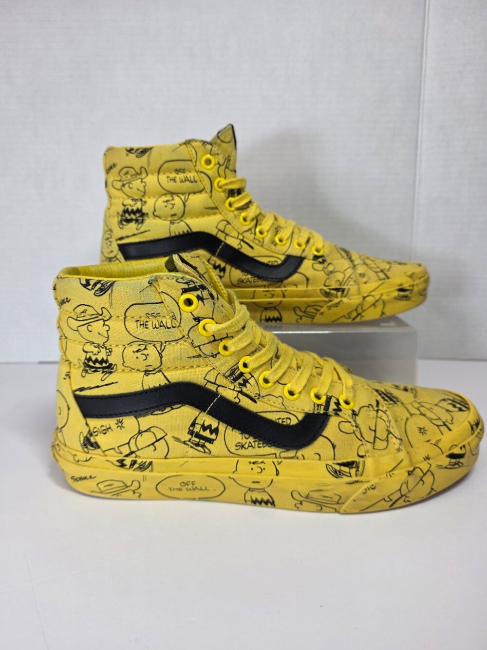 Vans x Peanuts SK8-Hi Charlie Brown Yellow High Top Sneakers Men 9 Women 10.5